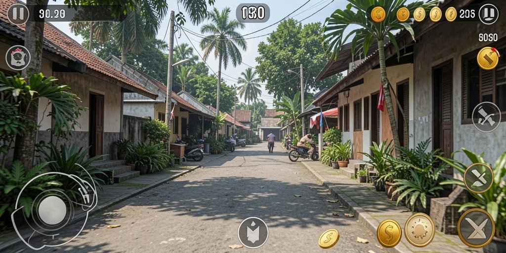 Tangkapan layar menampilkan karakter utama dalam aksi epik.