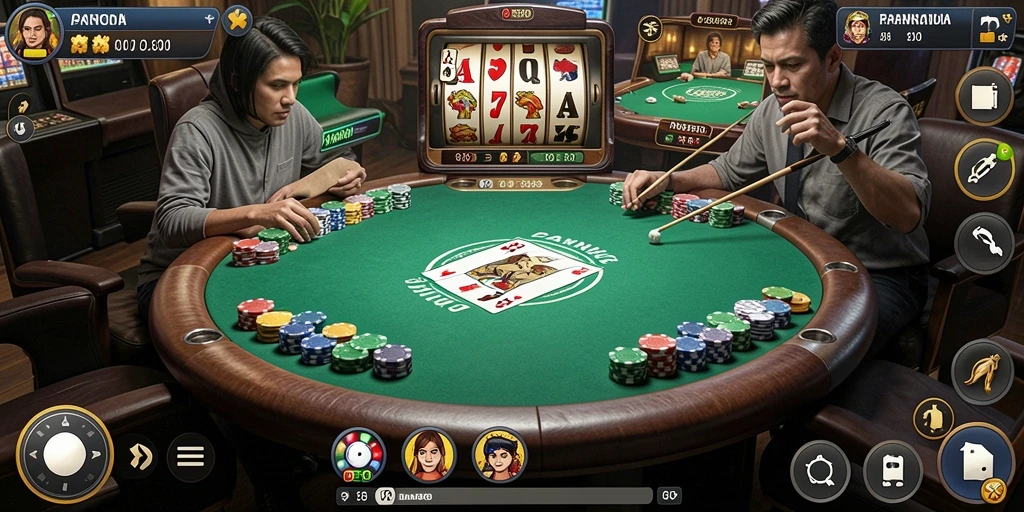 Tampilan utama aplikasi PLAYWIN dengan menu permainan.